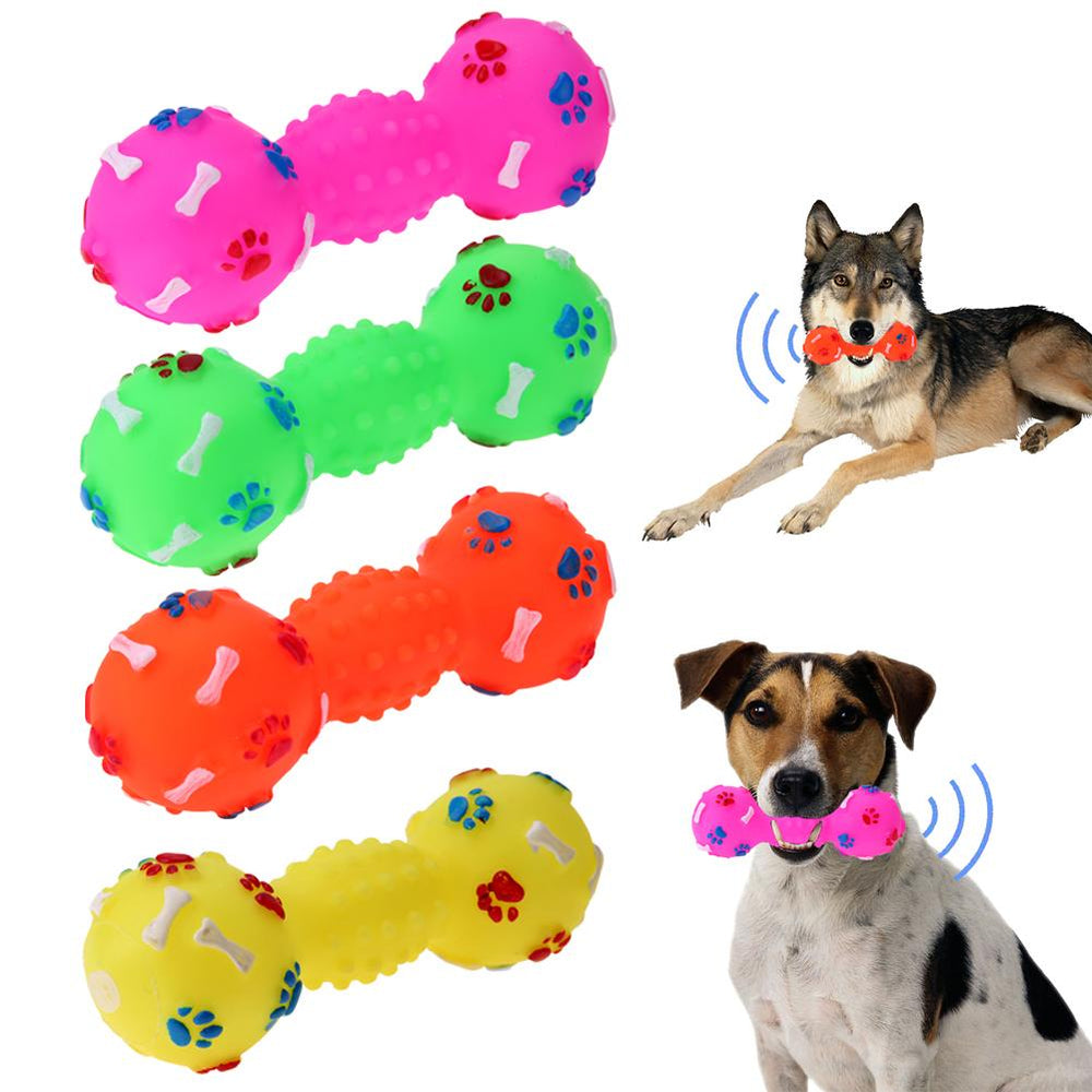 Pet Rubber Dumbbell Chewing Toy